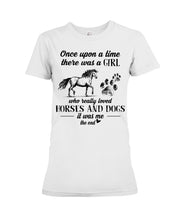 Load image into Gallery viewer, There Was A Girl Who Really Loved Horses And Dogs Ladies Tee
