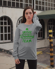 Load image into Gallery viewer, Irsih Drinking Team Green Shamrock St Patrick's Day Unisex Long Sleeve
