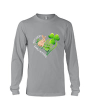 Load image into Gallery viewer, Rabbit Not Lucky Simply Blessed Heart Clover St Patrick's Day Gift Unisex Long Sleeve

