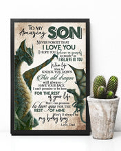 Load image into Gallery viewer, Dad Gift For Son Dragon Believe In Yourself Vertical Poster
