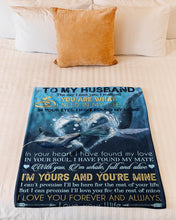 Load image into Gallery viewer, With You I'm Alive Blue Whale Gift For Husband Fleece Blanket

