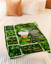 Load image into Gallery viewer, St. Patrick's Day Shamrock Mom Gift For Son Always Here For You Fleece Blanket
