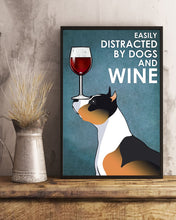 Load image into Gallery viewer, Easily Distracted By Dogs And Wine Gift For Pitbull Lovers Vertical Poster
