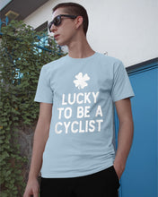 Load image into Gallery viewer, Lucky To Be A Biker Pilot Clover St Patrick's Day Gift Guys Tee
