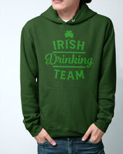 Load image into Gallery viewer, Irsih Drinking Team Green Shamrock St Patrick's Day Hoodie
