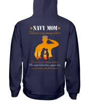 Load image into Gallery viewer, Son Gift For Navy Mom Behind Every Strong Soldier Hoodie
