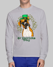 Load image into Gallery viewer, Boxer With Top Hat Pattern St Patrick's Day Gift For Dog Lovers Unisex Long Sleeve
