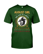 Load image into Gallery viewer, Birthday Gift For August Girl The Soul Of A Witch Guys Tee
