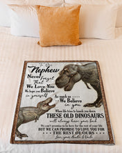 Load image into Gallery viewer, Auntie And Uncle Gift For Nephew These Old Dinosaurs Will Always Have Your Back Fleece Blanket
