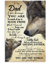 Load image into Gallery viewer, Wolf I Am Because You Are Daughter Gift For Dad Vertical Poster

