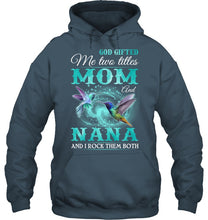 Load image into Gallery viewer, God Gifted Me Two Tittles Mom And Grandma Hoodie
