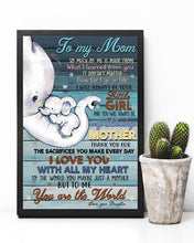 Load image into Gallery viewer, You Are The World Elephant Daughter Gift For Mom Vertical Poster
