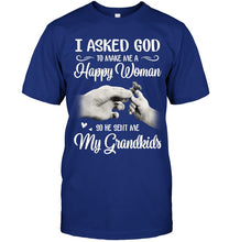 Load image into Gallery viewer, God Sent Me My Grandkids Gift For Grandma Guys Tee
