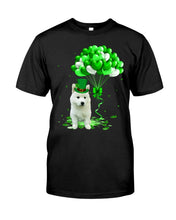 Load image into Gallery viewer, White Husky Patrick Balloons St. Patrick's Day Color Changing Mug Guys Tee
