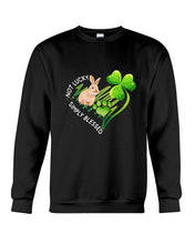Load image into Gallery viewer, Rabbit Not Lucky Simply Blessed Heart Clover St Patrick's Day Gift Sweatshirt
