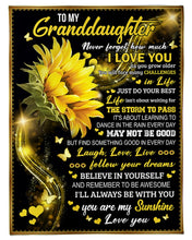 Load image into Gallery viewer, Sunflower Always Be With You Gift For Granddaughter Fleece Blanket
