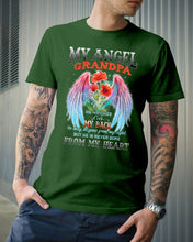 Load image into Gallery viewer, My Angel Grandpa Who Watched Over My Back Guys Tee

