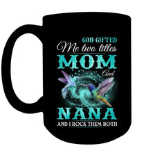 Load image into Gallery viewer, God Gifted Me Two Tittles Mom And Grandma Mug
