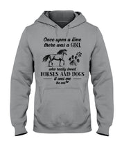 Load image into Gallery viewer, There Was A Girl Who Really Loved Horses And Dogs Hoodie
