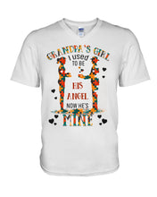 Load image into Gallery viewer, Gift For Autism Angel Grandma I Used To Be His Angel Now He's Mine Guys V-Neck
