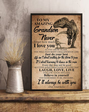 Load image into Gallery viewer, Nana Gift For Grandson Trex Laugh Love Live Vintage Design Vertical Poster
