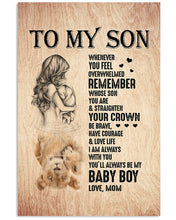 Load image into Gallery viewer, A Hug Water Reflection Always Be My Baby Boy Mom Gift For Son Vertical Poster
