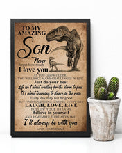 Load image into Gallery viewer, Momma Gift For Son T Rex Just Do Your Best Vertical Poster
