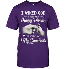 Load image into Gallery viewer, God Sent Me My Grandkids Gift For Grandma Guys Tee
