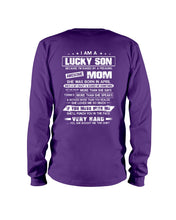 Load image into Gallery viewer, Lucky Son Who Raised By A Freaking Awesome April Mom Unisex Long Sleeve
