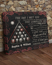 Load image into Gallery viewer, Custom Name Gift For Life Partner Billiard The Day I Met You Matte Canvas
