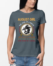Load image into Gallery viewer, Birthday Gift For August Girl The Soul Of A Witch Ladies Tee
