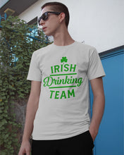 Load image into Gallery viewer, Irsih Drinking Team Green Shamrock St Patrick's Day Guys Tee
