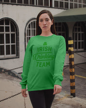 Load image into Gallery viewer, Irsih Drinking Team Green Shamrock St Patrick's Day Unisex Long Sleeve
