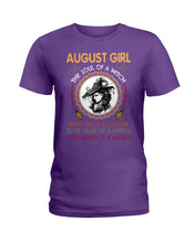 Load image into Gallery viewer, Birthday Gift For August Girl The Soul Of A Witch Ladies Tee

