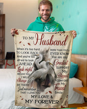 Load image into Gallery viewer, Swans Gift For Husband You Are My Greatest Support Fleece Blanket
