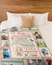 Load image into Gallery viewer, Blue Butterflies Loving Moments Love You Longer Gift For Wife Fleece Blanket
