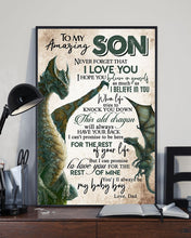 Load image into Gallery viewer, Dad Gift For Son Dragon Believe In Yourself Vertical Poster
