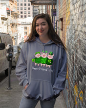 Load image into Gallery viewer, Pig Wear Plaid Shirt And Top Hat St Patrick's Day Gift Hoodie
