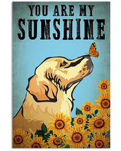 Load image into Gallery viewer, Golden Dog Playing With Butterfly You Are My Sunshine Gift For Dog Lovers Vertical Poster
