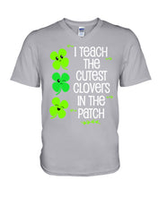 Load image into Gallery viewer, Lovely Clover Smiling I Teach The Cutest Clovers In The Patch St Patrick's Day Gift Guys V-Neck
