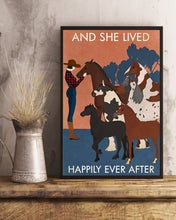 Load image into Gallery viewer, Vintage Girl And And She Lived Happily Ever After With Horse Vertical Poster
