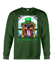 Load image into Gallery viewer, Funny Rottweiler With Green Top Hat St Patrick's Day Gift For Dog Lovers Sweatshirt
