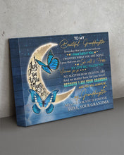 Load image into Gallery viewer, Blue Butterflies Grandma Gift For Granddaughter Think About You Matte Canvas
