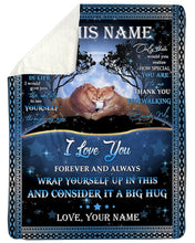 Load image into Gallery viewer, Lion Full Moon Custom Name Gift For Husband Thank You Sherpa Blanket
