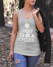 Load image into Gallery viewer, Lucky To Be A Biker Pilot Clover St Patrick's Day Gift Ladies Flowy Tank
