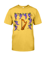 Load image into Gallery viewer, Grape Harp Music For Mom Printed Mug Guys Tee

