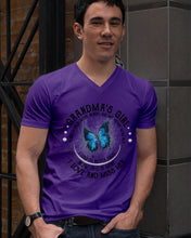 Load image into Gallery viewer, Blue Butterfly Gift For Angel Grandma Your Wings Were Ready Guys V-Neck

