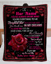 Load image into Gallery viewer, Love You Till I Die Rose Custom Name Gift For Wife Sherpa Blanket
