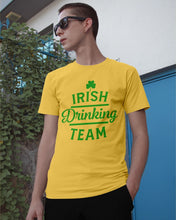 Load image into Gallery viewer, Irsih Drinking Team Green Shamrock St Patrick's Day Guys Tee
