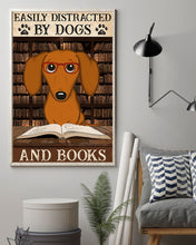Load image into Gallery viewer, Brown Dachshund Dogs And Books Gift For Dog Lovers Vertical Poster
